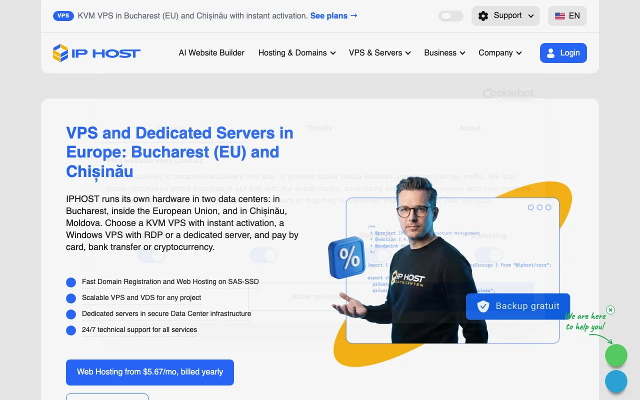 InnovaHosting Live Website & Control Panel Screenshot